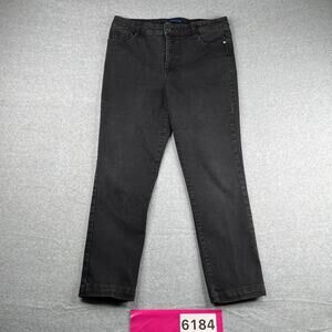 Bandolino Amy Denim Jeans Womens Size 16 Black Distressed Stretch casual